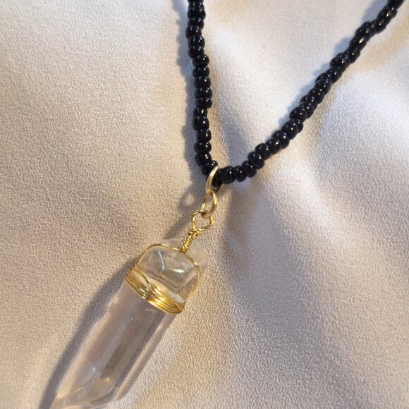 Artisan Handmade 3 Strand Aura Quartz Beaded Necklace - Picture 2 of 7